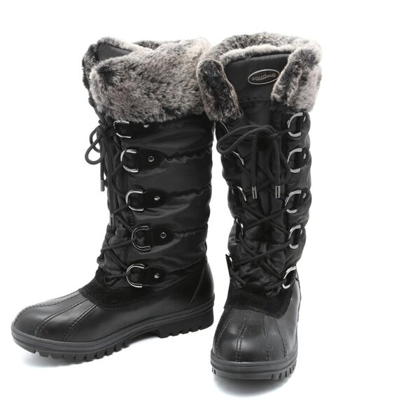 Aquatherm CANUK Black Waterproof Winter Boots Faux Fur Lined Thinsulate Outdoors - Picture 4 of 12